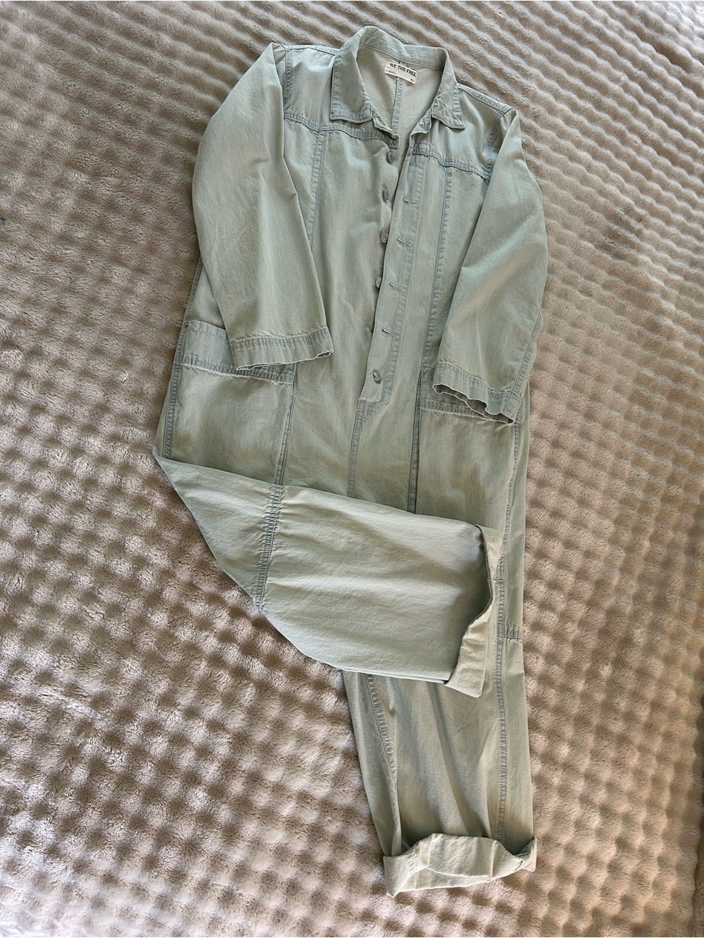 We The Free Light Blue Denim Overalls Jumpsuit - Picture 7 of 8